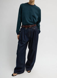 Tibi - Denim Triple Pleat Jean