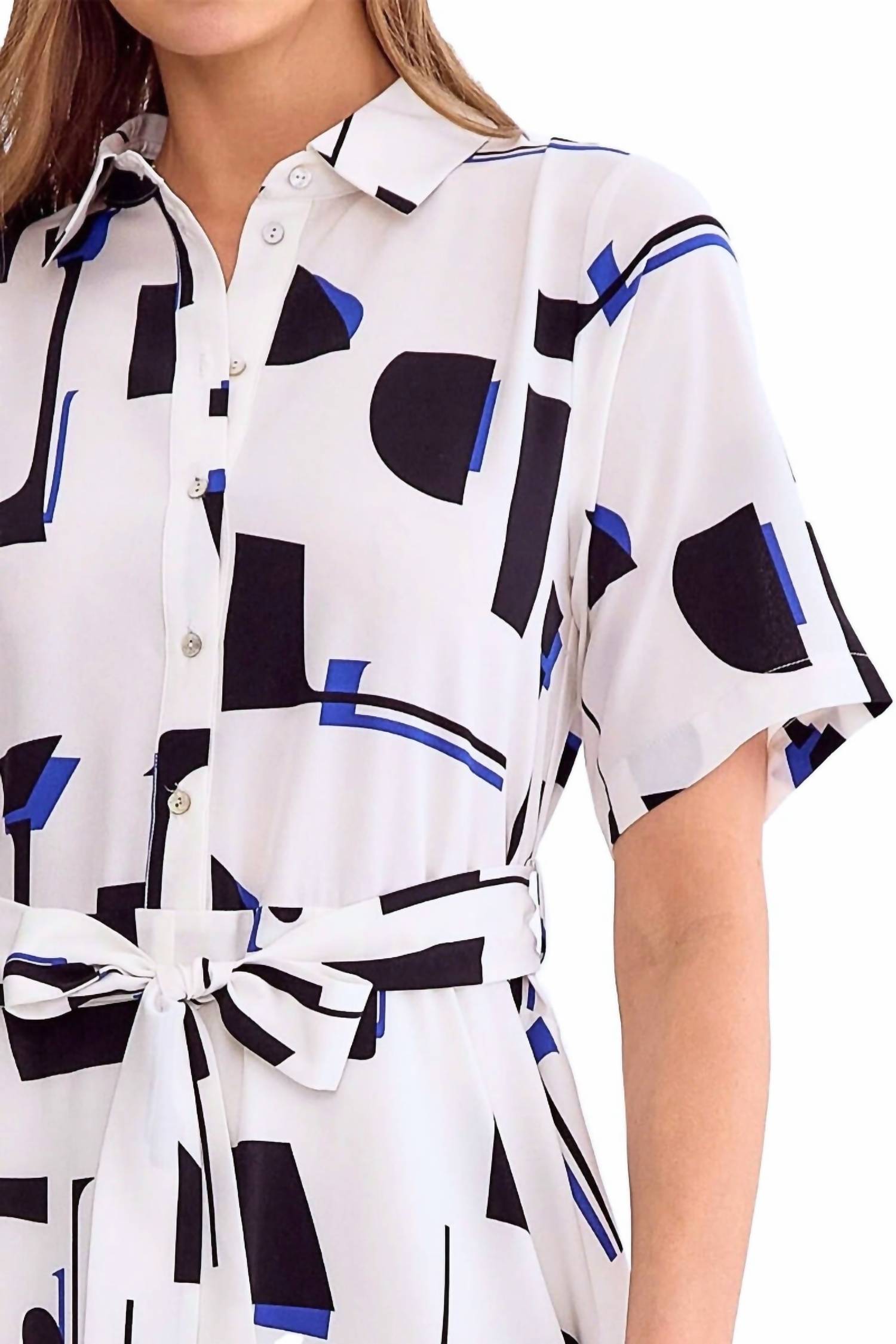 entro City Lights Midi Shirt Dress in white - women's dress - view 5