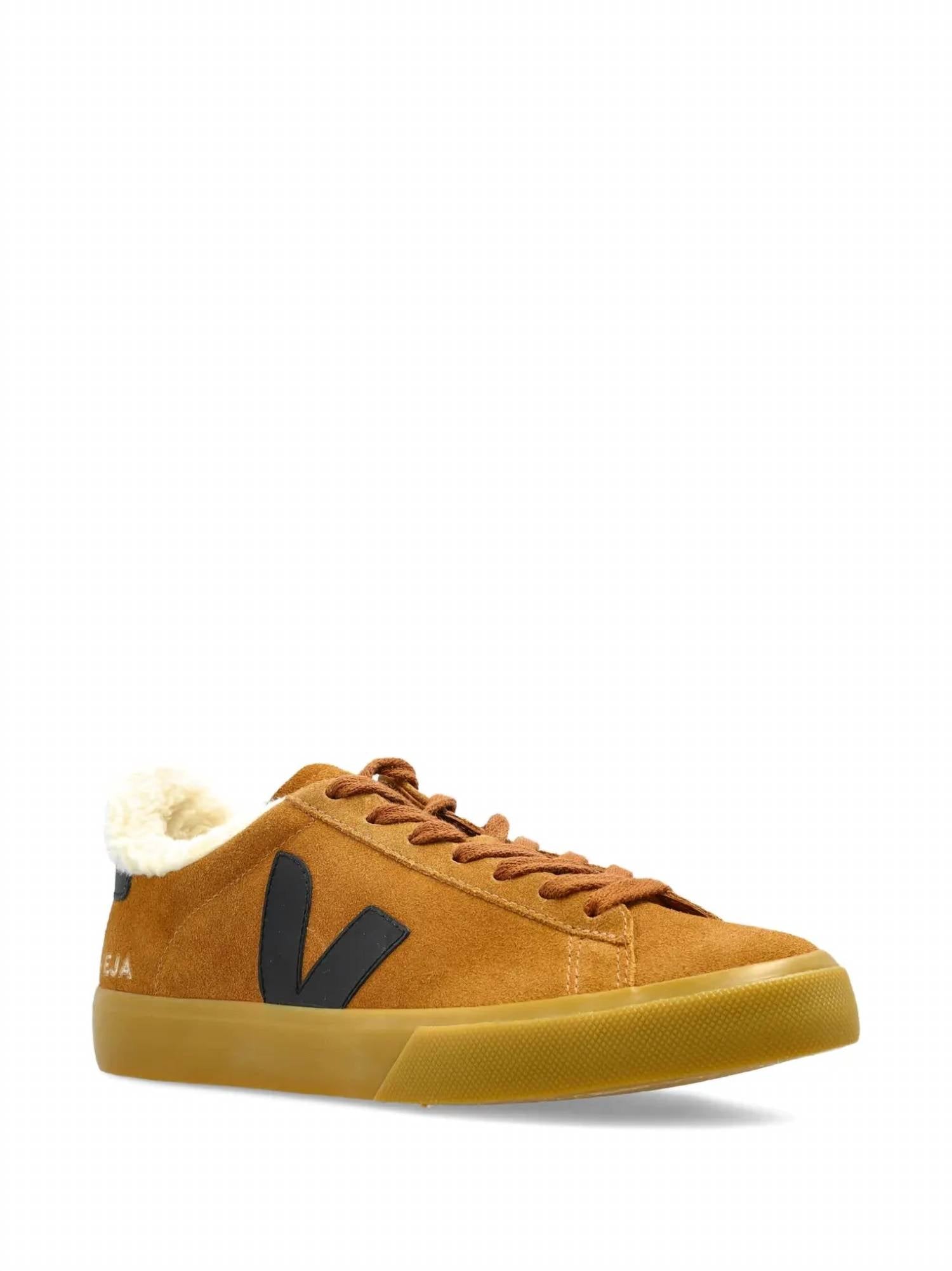 VEJA Women's Campo Winter Suede Sneakers in camel black natural - women's sneaker - detail view