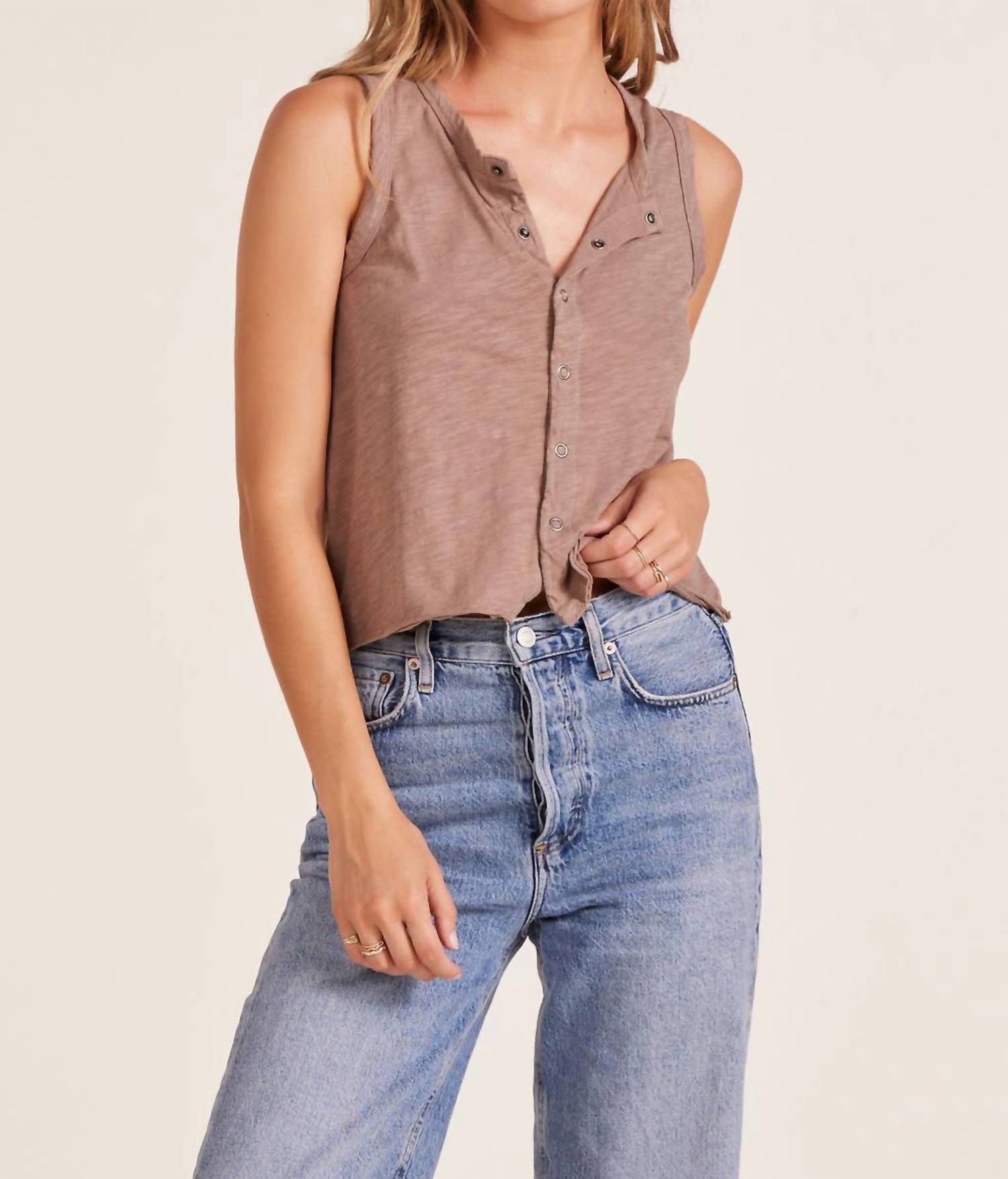 Bobi - Cropped Snap Tank Top