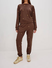 Rails Women's Kingston Sweatpants in horseshoes brown - women's pants - alternate view