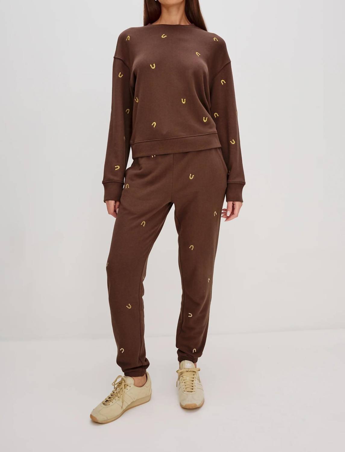 Rails Women's Kingston Sweatpants in horseshoes brown - women's pants - alternate view