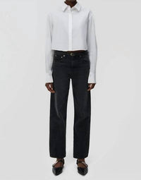 SIMKHAI Sawyer High Rise Wide Leg Jeans in madiera wash - women's jeans