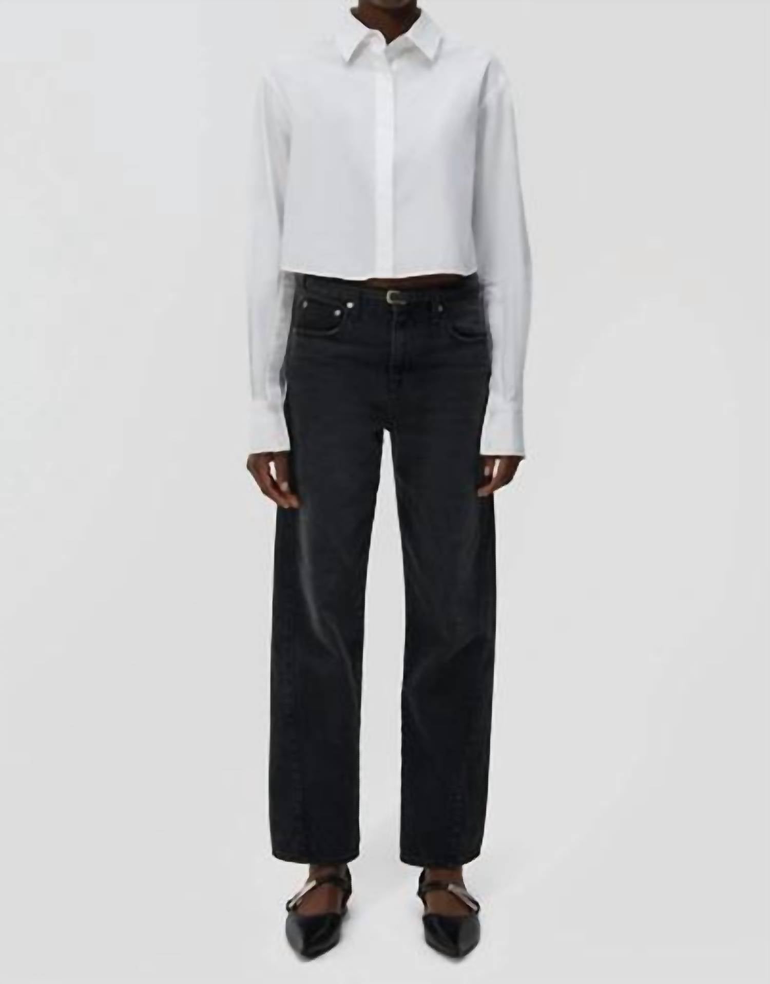 SIMKHAI Sawyer High Rise Wide Leg Jeans in madiera wash - women's jeans