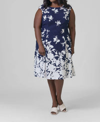 London Times - Elisha Midi Dress - Plus