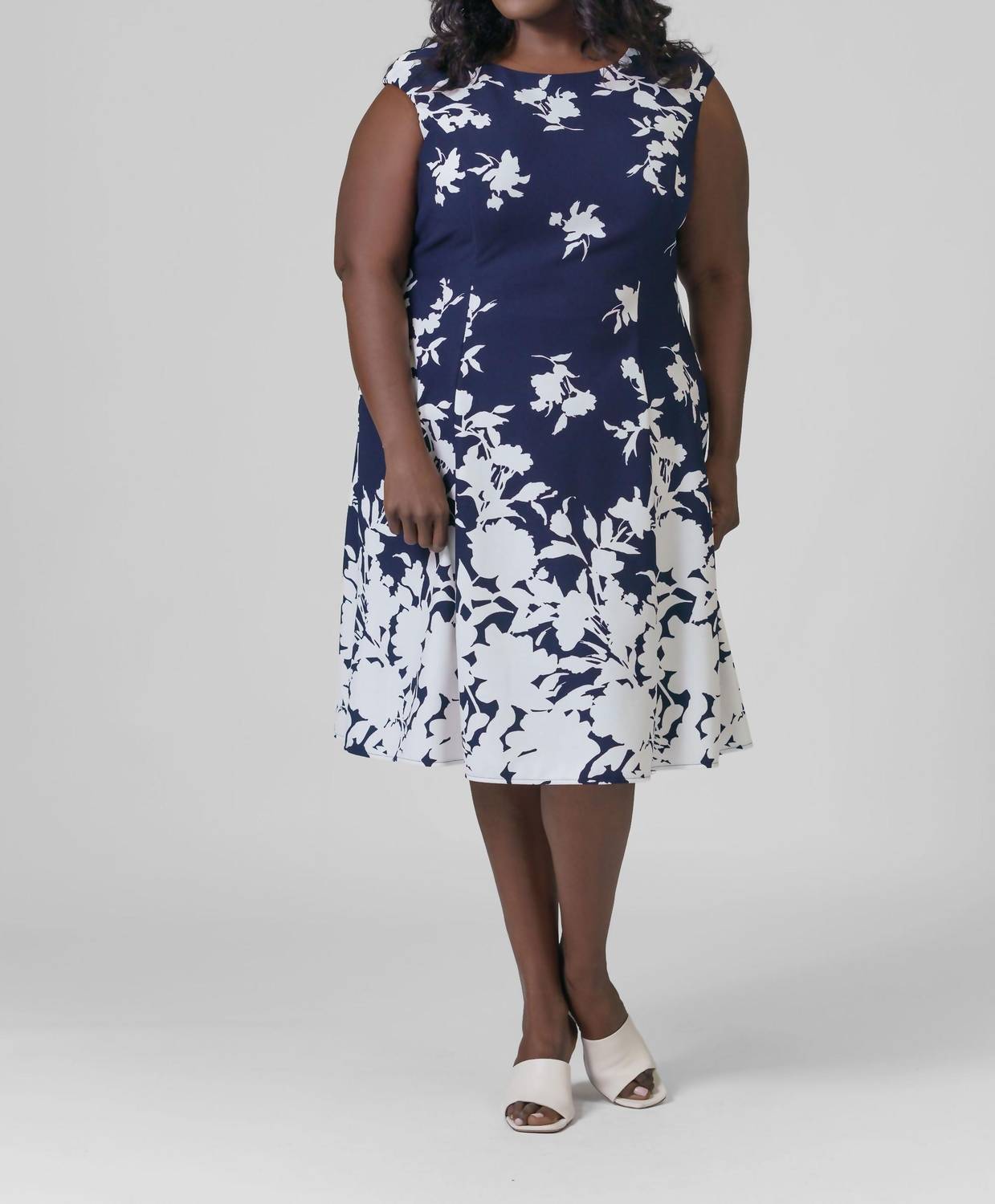 London Times - Elisha Midi Dress - Plus