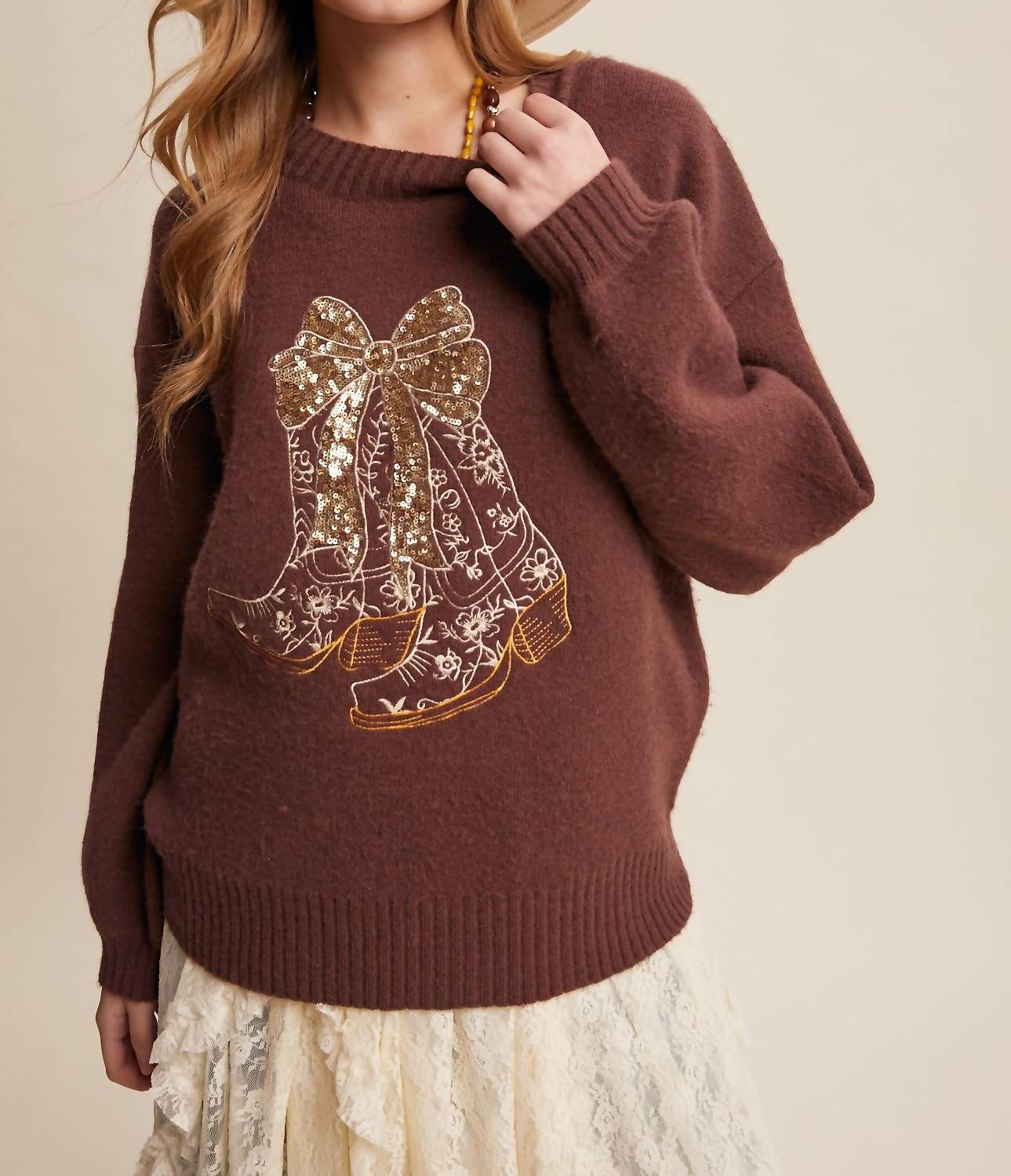Listicle - Cowboy Boots Sweater