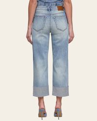 Hidden - Denim High Rise Cropped Cuffed Jeans