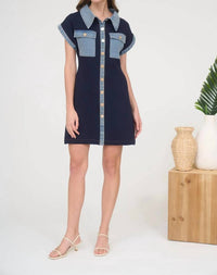 Zoe And Claire - Lizzie Knit Denim Mini Dress