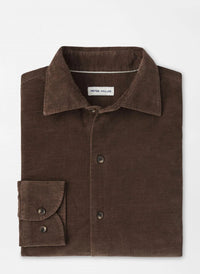 PETER MILLAR Aspen Cashmere Corduroy Shirt in french press - men's shirt - view 4