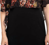 Glamour Nights - Floral Print Cape Mini Dress