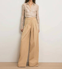 Veronica Beard - Heron Crossover Waistband Wide Leg Pants