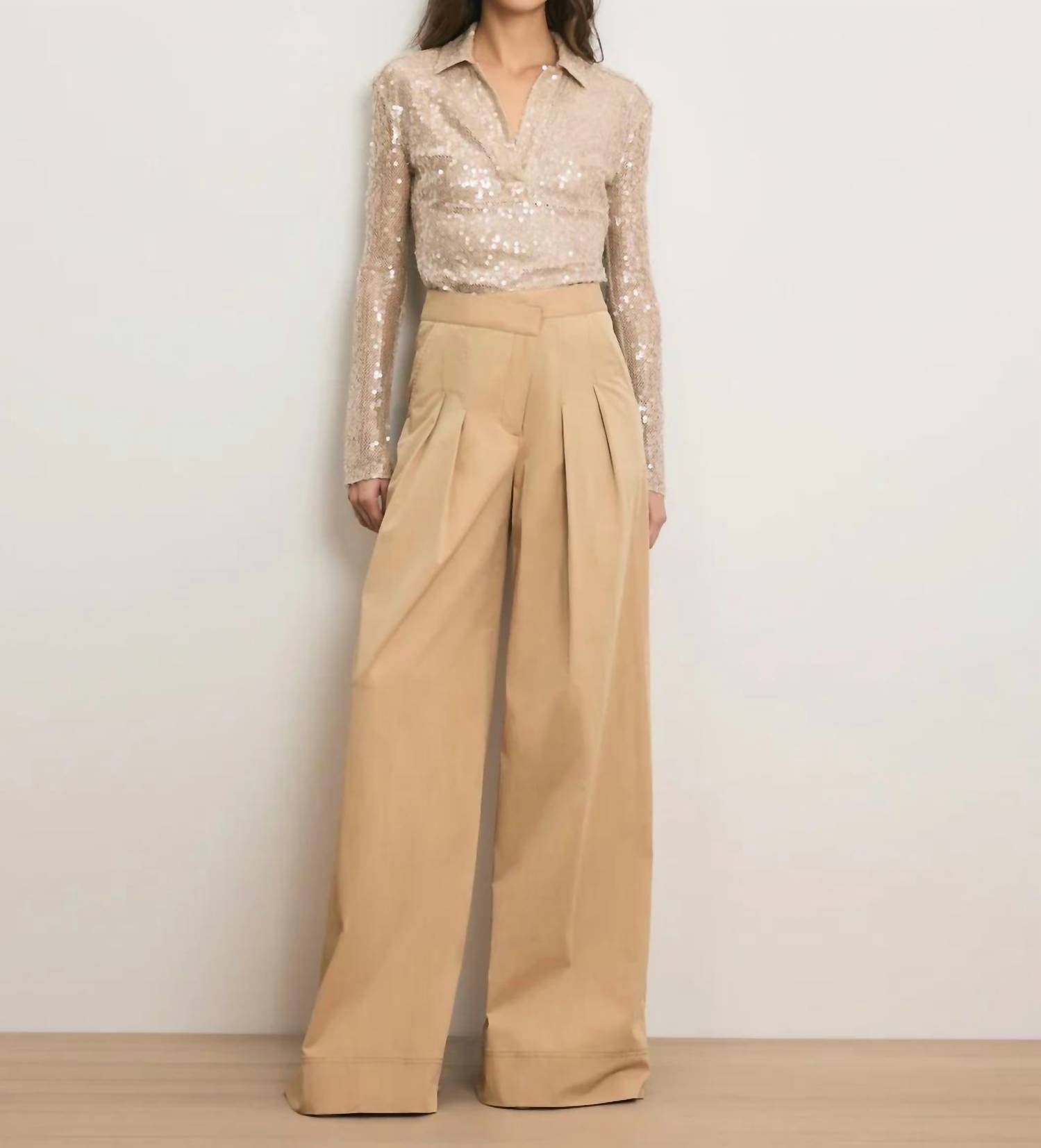 Veronica Beard - Heron Crossover Waistband Wide Leg Pants