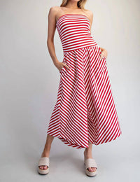 Ee:Some - Katherine Strapless Wide Leg Jumpsuit