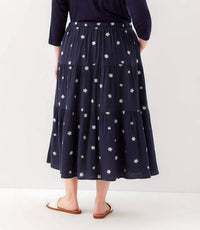 Karen Kane - Embroidered Tiered Midi Skirt - Plus