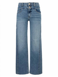 Kut From The Kloth - Charlotte High Rise Wide Leg Side Inset Raw Hem Jeans
