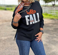 Texas True Threads - Hello Fall Applique Sweatshirt