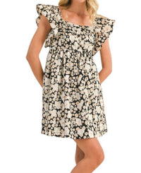 &Merci - Floral Flutter Sleeve Mini Dress