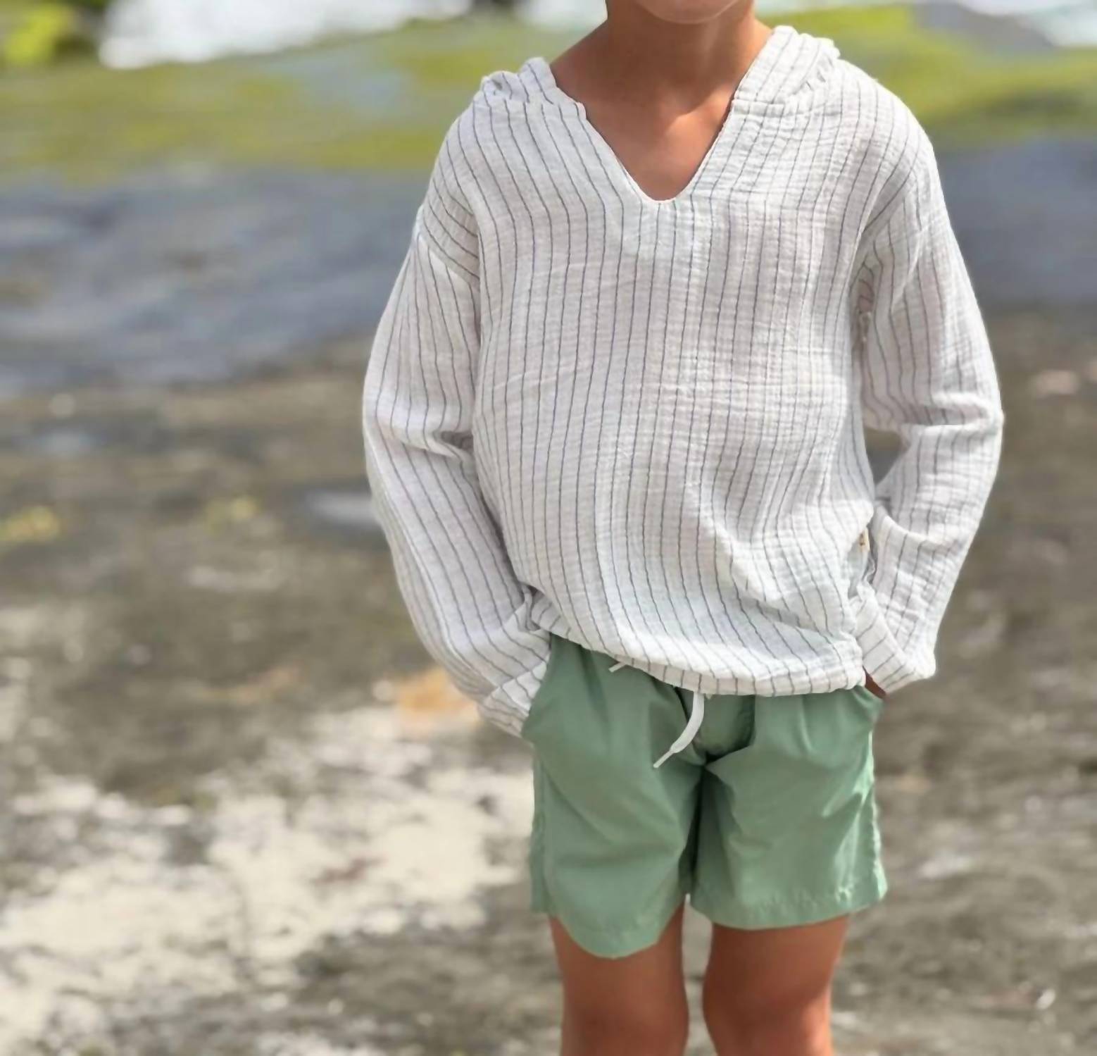 Me & Henry - Boys St. Ives Gauze Hooded Top