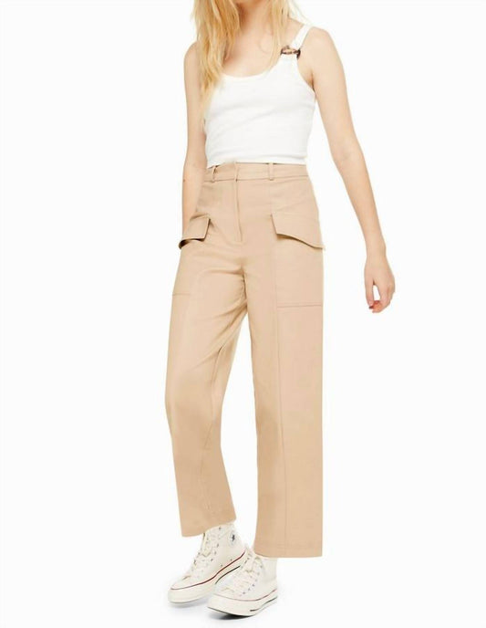 Topshop - High Rise Wide Leg Cropped Utility Pants