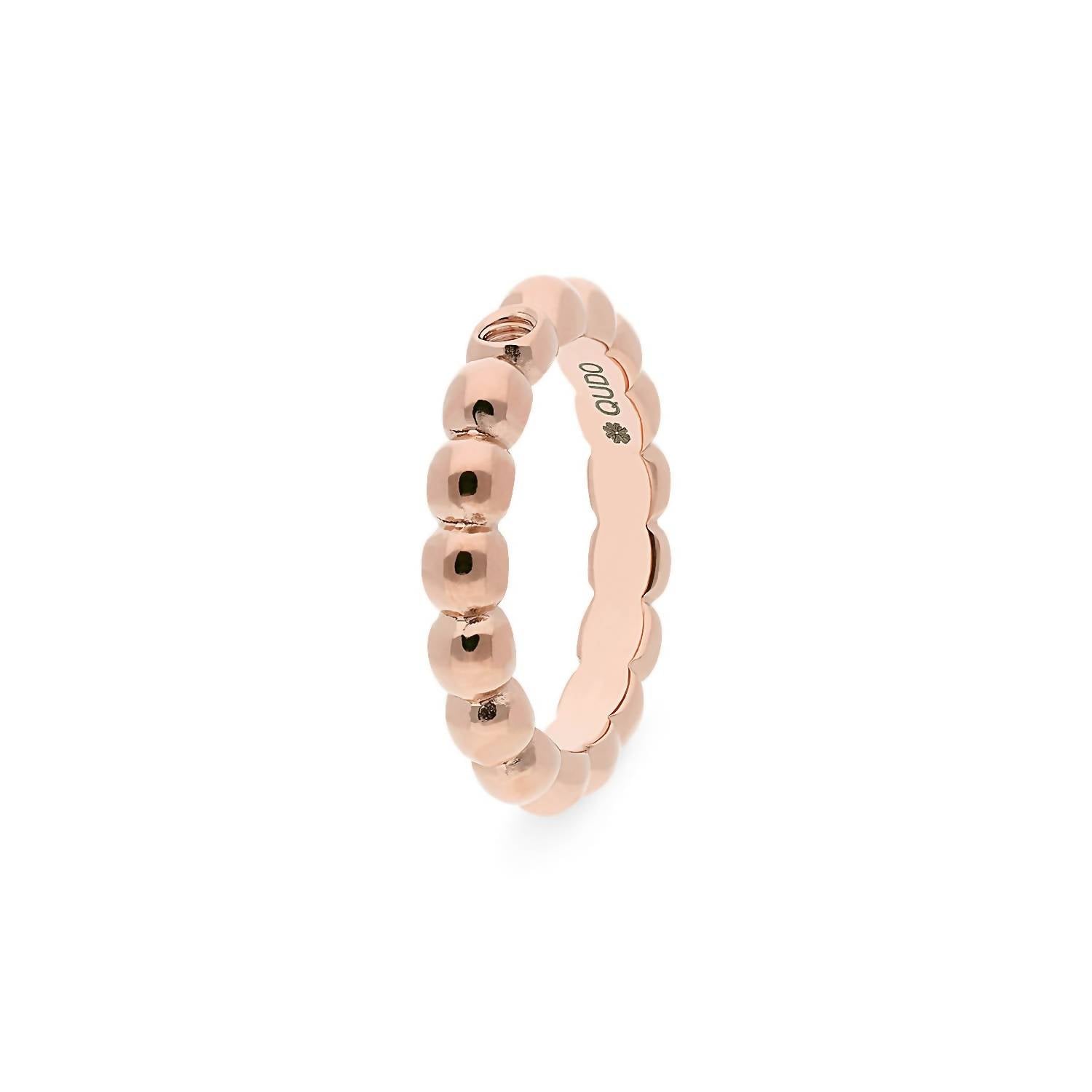 Qudo Women's Basic Veroli Ring in rose gold - women's jewelry