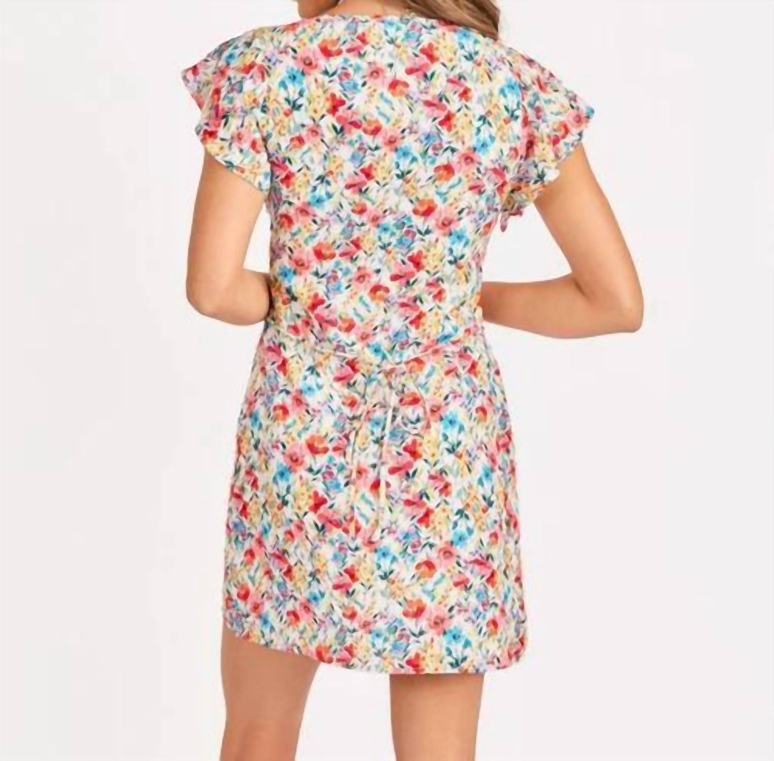 Sadie & Sage - Women's Cover V Neck Mini Dress