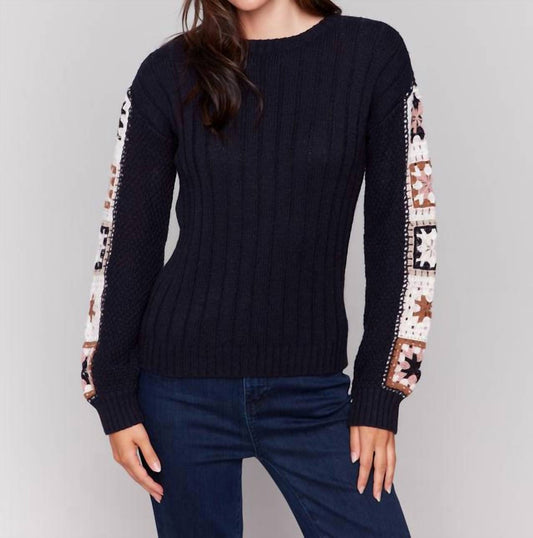 Charlie B - Crochet Sleeve Sweater