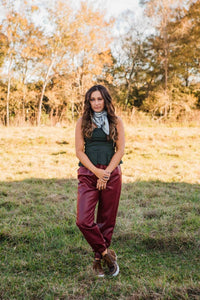 Lovelo - Ruby Faux Leather Jogger Pants