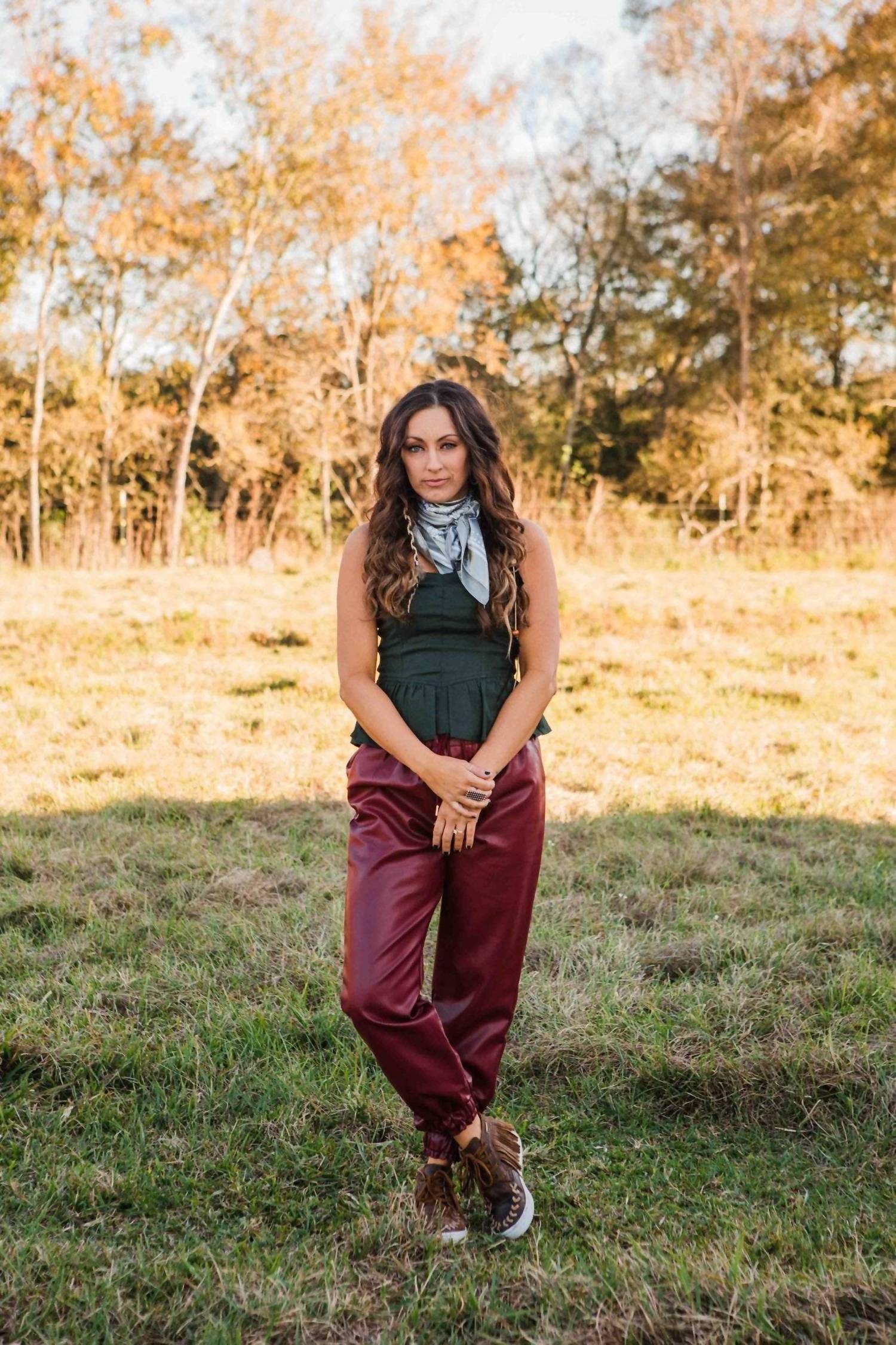 Lovelo - Ruby Faux Leather Jogger Pants