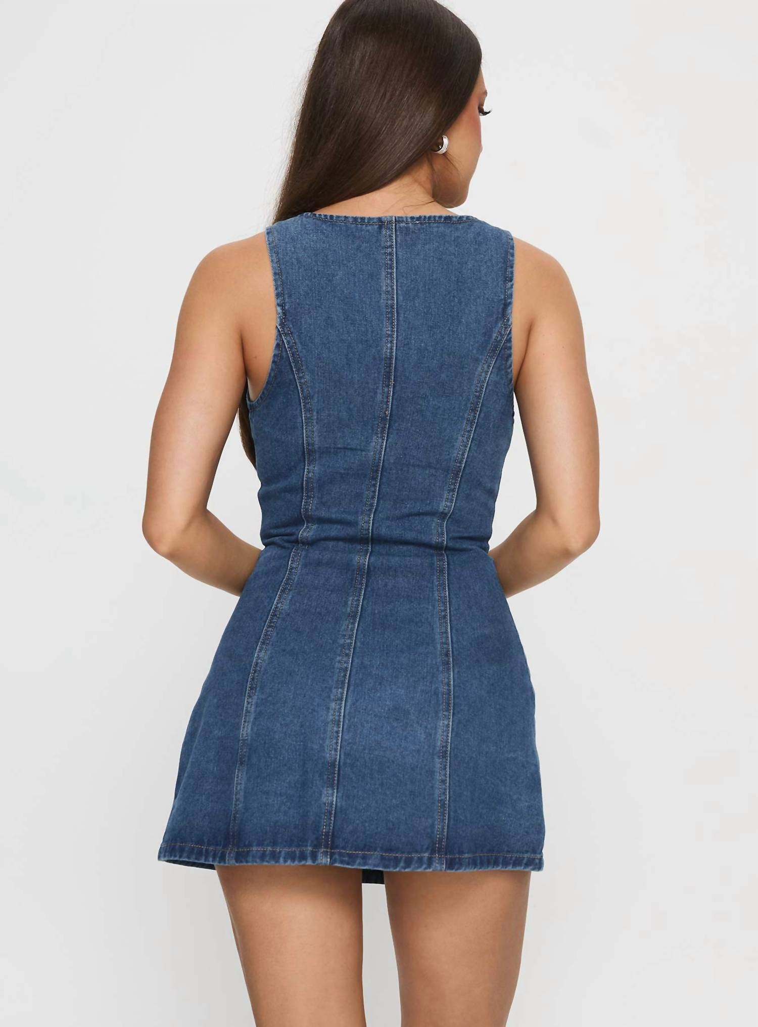 Sky To Moon - Yumiko Denim Skirted Romper