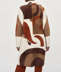 Joseph Ribkoff - Avianna Abstract Print Feather Yarn Sweater Coat