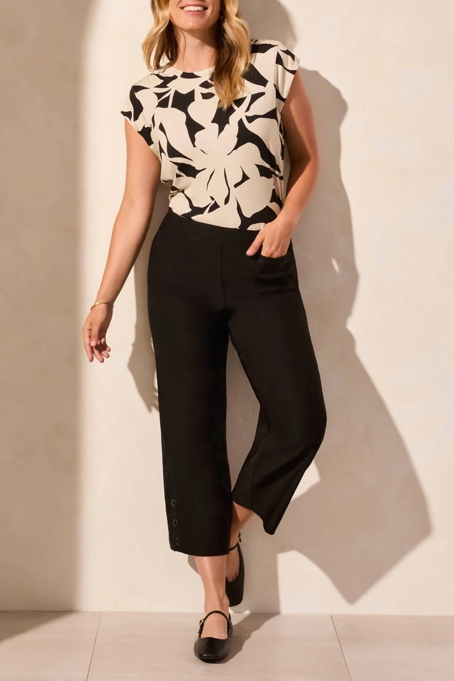 Tribal - Flatten It Wide Leg Pull On Pants