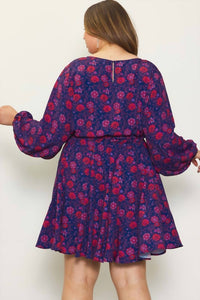 SKIES ARE BLUE On Your Mind Curvy Flare Dress in grape red - women's dress - alternate view