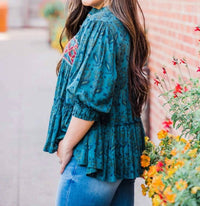 Layerz Clothing - Embroidered Paisley Top