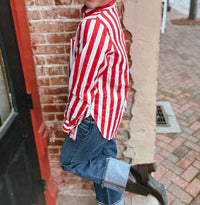 Prosperina - Stripe Paula Button Front Top