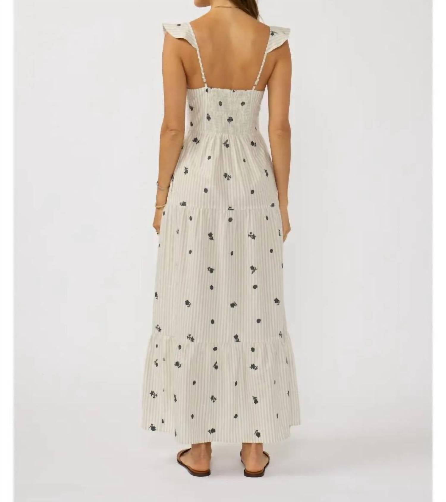 LOVESTITCH The Petal Thread Tiered Maxi Dress in natural grey - women's dress - view 4