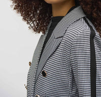 Joseph Ribkoff - Houndstooth Jacquard Knit Fitted Blazer