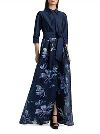 Teri Jon - Taffeta Accordion Pleat Gown