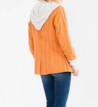 Little Secret Of Mine - Hooded Stripe Long Sleeve Blazer