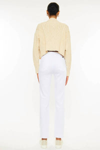 KanCan High Rise Slim Straight Jeans in white - women's jeans - alternate view