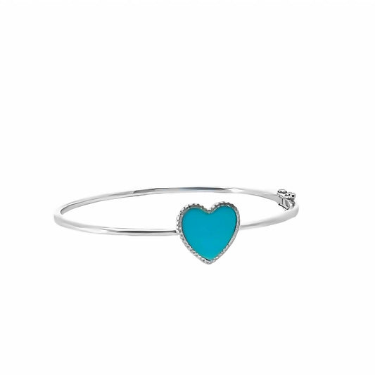 Trio - Women's Diamond Heart Bangle Bracelet