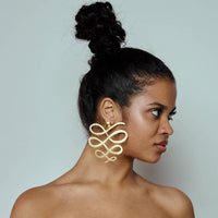 Laka Luka - Women's Clip On Squiggle Dangle Earrings