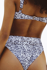 RILEY LEOPARD-PRINT BELTED HIGH-WAIST BIKINI BOTTOM
