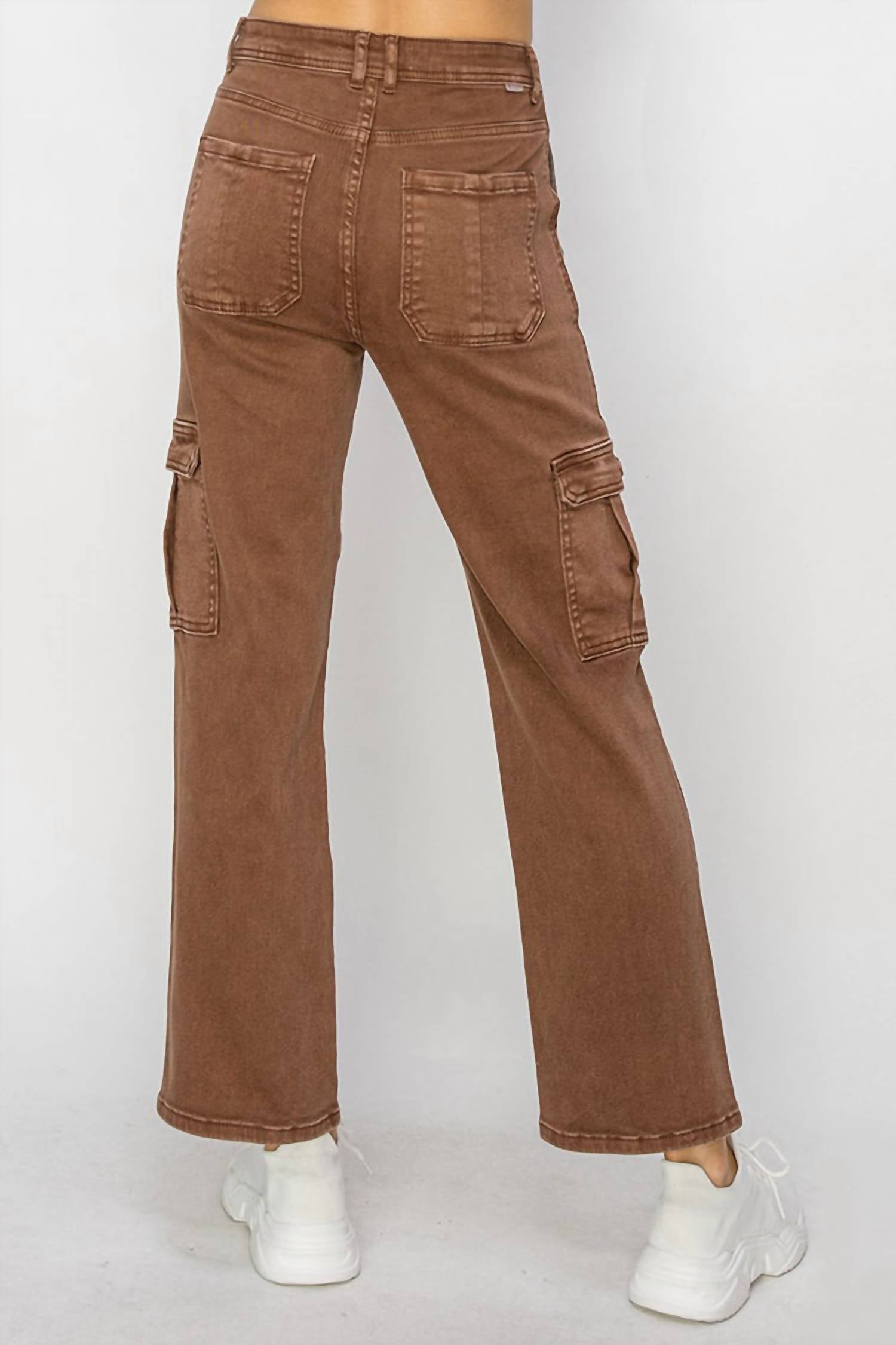 Risen - High Rise Crop Straight Cargo Pants