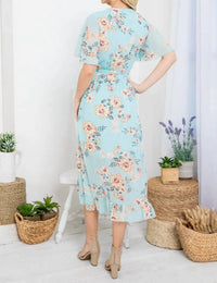 La Soul - Floral Faux Tie Wrap Dress