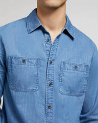 MENS DENIM LONG SLEEVE SHIRT