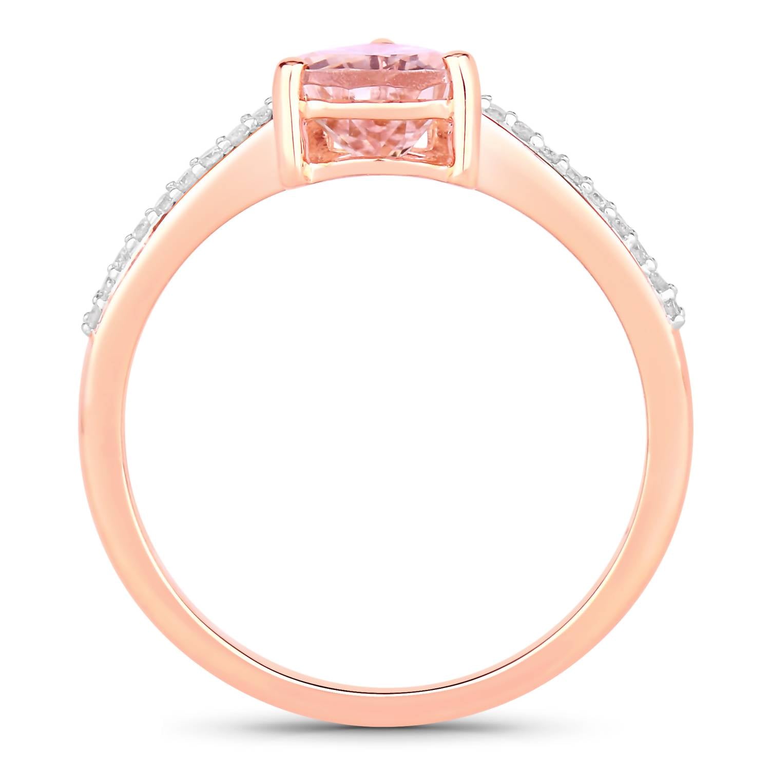 Diana M Jewels - Women's Pear Natural Pink Morganite Fashion Ring (1.37 Ct) - Petite