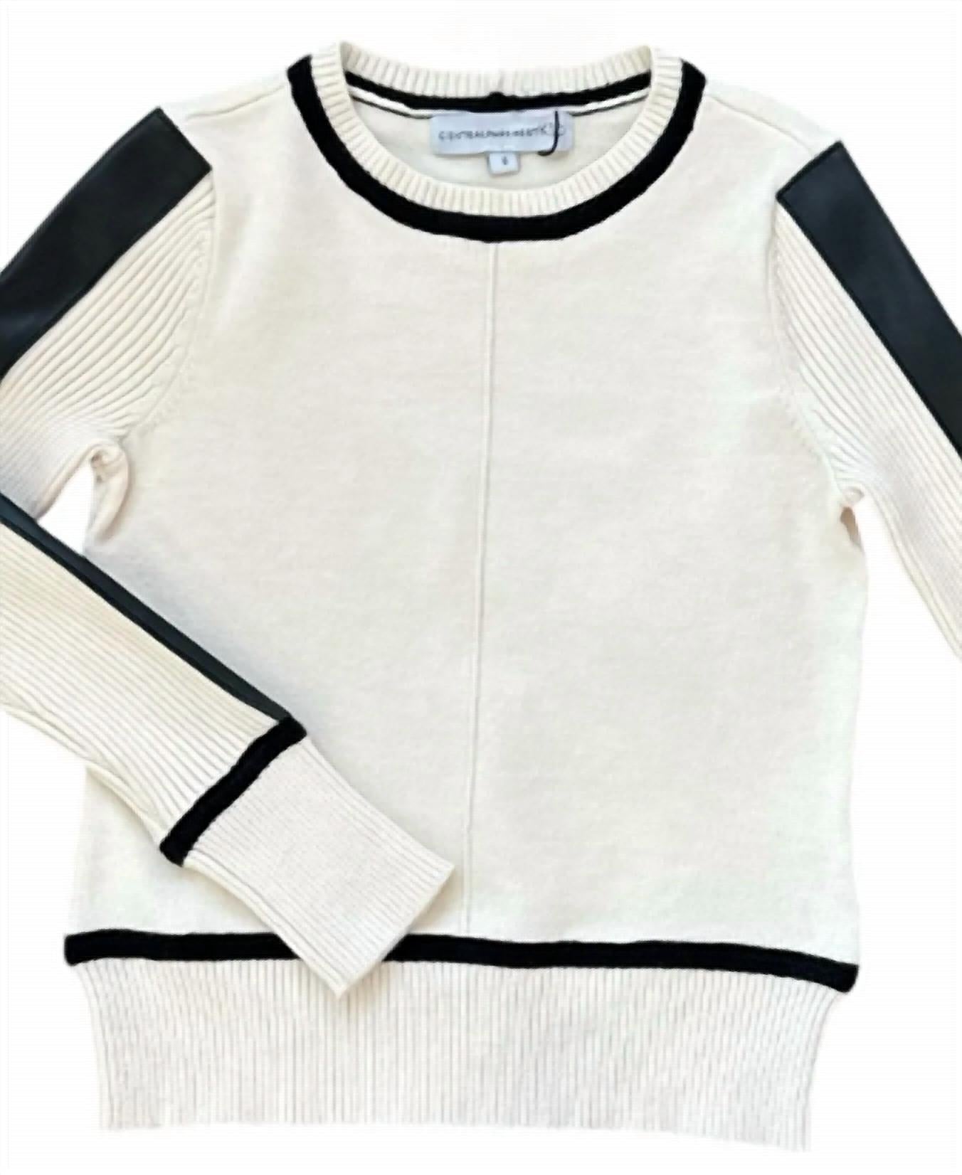 Central Park West - Women's Cillian Sweater With Leather Accent