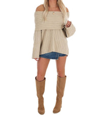 Le Lis - Show Me Love Off Shoulder Oversized Sweater