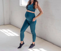 Senita Athletics Lux Maternity Leggings in blue - women's pants - detail view